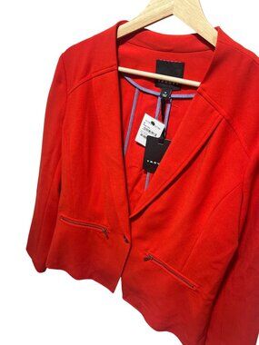 Trouvé Womens Red Cayenne Blazer Jacket With Zipper Pockets Size M Nordstrom NWT